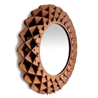 Round wooden mirror