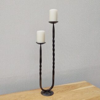 Hand Forged Tall Candle Holder Made By A Blacksmith