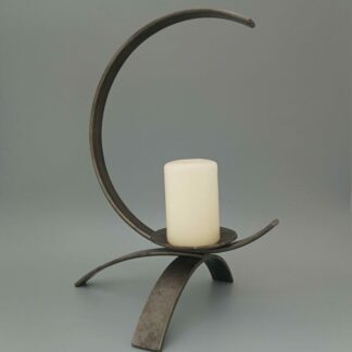Hand Forged Metal Crescent Shaped Candle Holder. Made By Chris The Smith