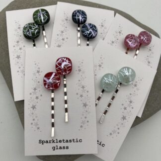 Silver swirl pattern hair grips