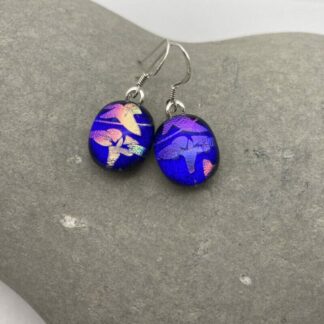 Orchid pattern dangly earrings