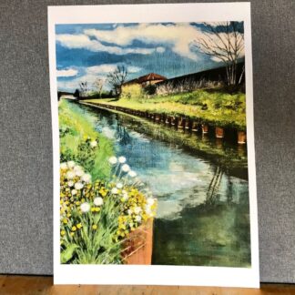 'River with dandelions' A3 unframed print