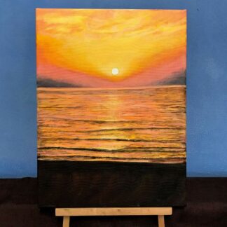 'Sunrise over the sea' Original acrylic on canvas