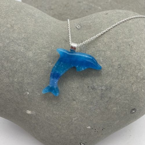 Dolphin fused glass necklaces - Image 2
