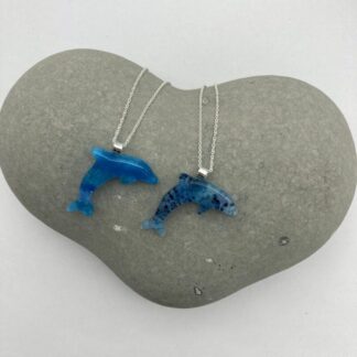 Dolphin fused glass necklaces