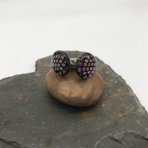 Purple with dot pattern cufflinks - Image 4