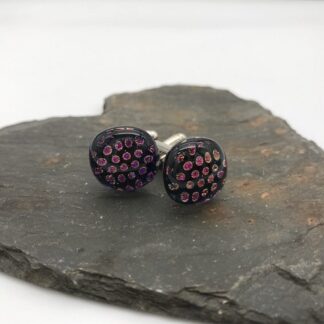 Purple with dot pattern cufflinks