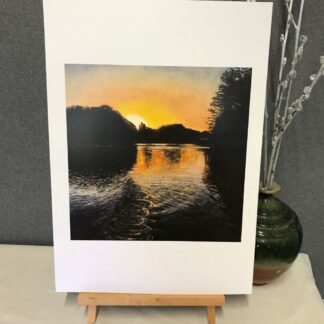 'Ripples on the lake in the sunset' A3 unframed print