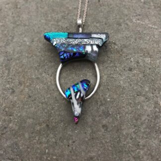 One of a kind split triangle pendant