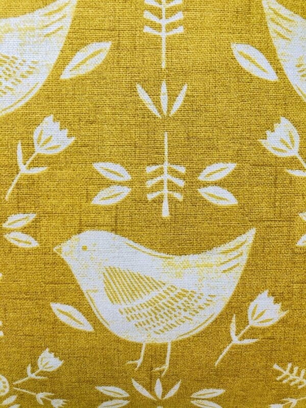 Yellow/Mustard Scandi Bird Cushion Cover. Scandinavian Decor Cushion - Image 4
