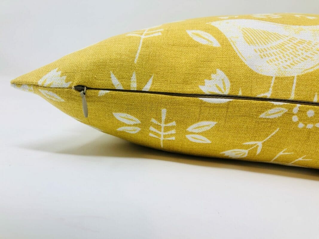 Yellow/Mustard Scandi Bird Cushion Cover. Scandinavian Decor Cushion - Image 5
