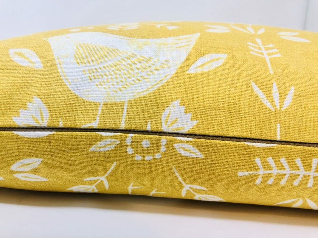 Yellow/Mustard Scandi Bird Cushion Cover. Scandinavian Decor Cushion - Image 6