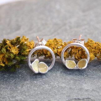 Sterling silver lichen earrings