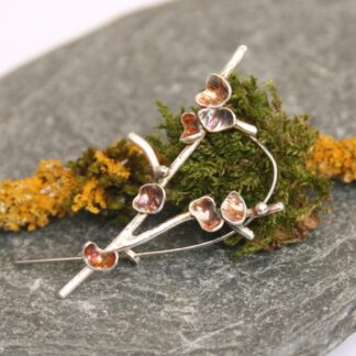 Sterling silver branch brooch