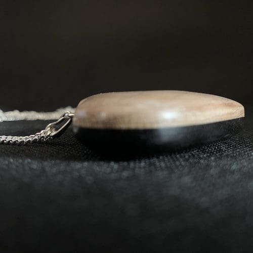 Ebony and Maple wooden heart necklace - Image 6