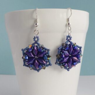 Nebula Blue Starburst Earrings