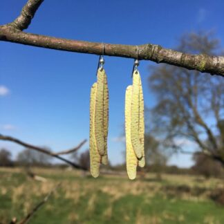 Lambs Tail catkin silver earrings
