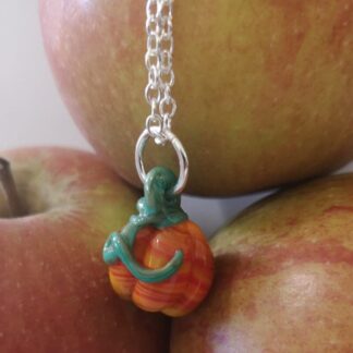 Lampwork glass pumpkin pendant