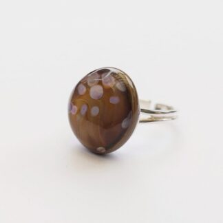 Sterling silver handmade glass ring
