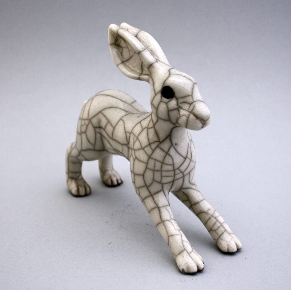 Leaping Hare - Ceramic Animal Sculpture - Image 2