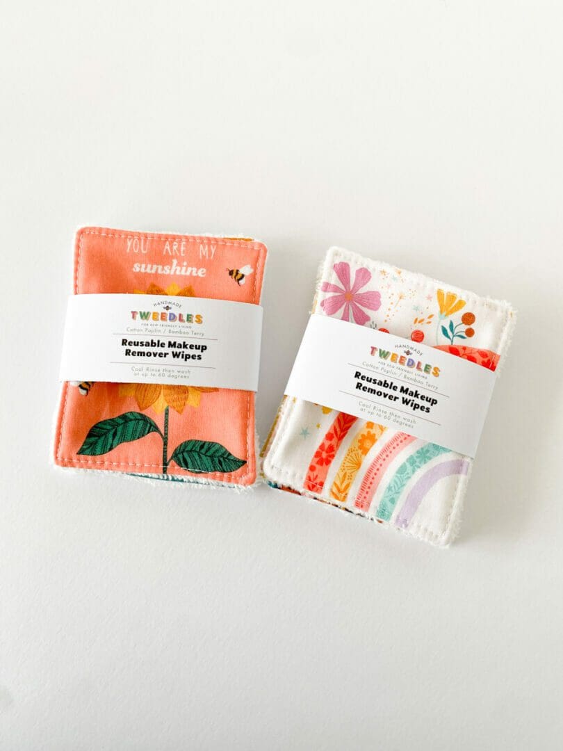 Reusable Makeup Remover Wipes - Sunflowers and Rainbows - in Aid of Ukraine
