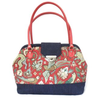 Carpet bag style handbag