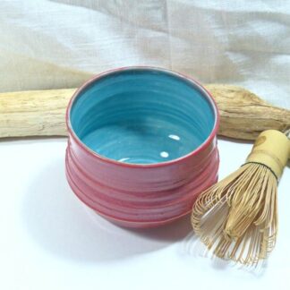 Contemporary Tea Bowl Pink and Blue Matcha Japanese