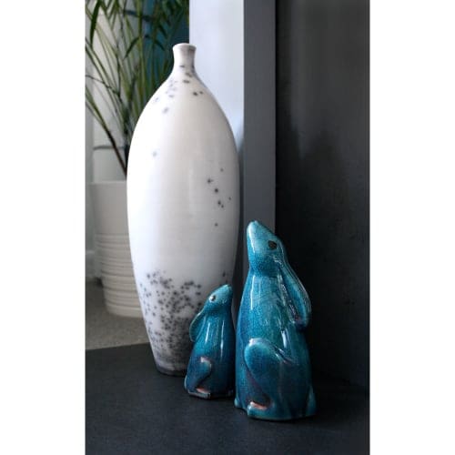 Moongazing Hare, large - Ceramic raku fired animal sculpture - Image 5