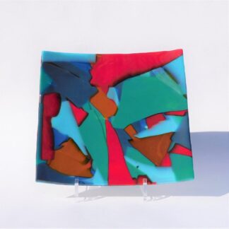Multicoloured Fused Glass Platter