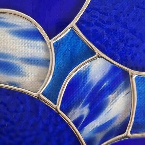 Stained Glass Organic Blues Suncatcher - Image 4