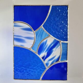 Stained Glass Organic Blues Suncatcher
