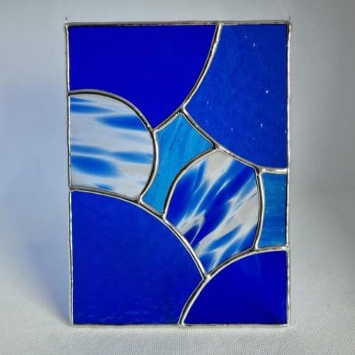 Stained Glass Organic Blues Suncatcher - Image 6