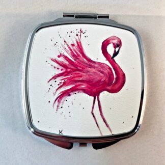 Mirror Compact featuring Flamingo artwork