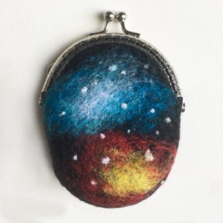 Wet felted nebula themed coin purse