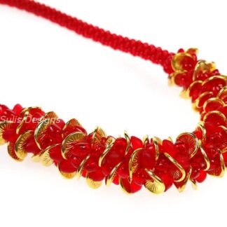 Handcrafted Red and Gold Kumihimo Necklace