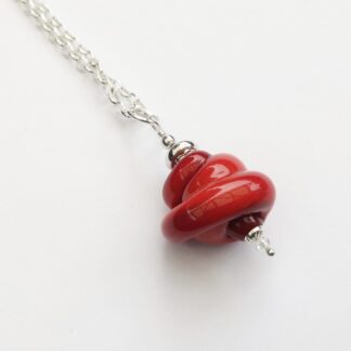Red lampwork glass pendant