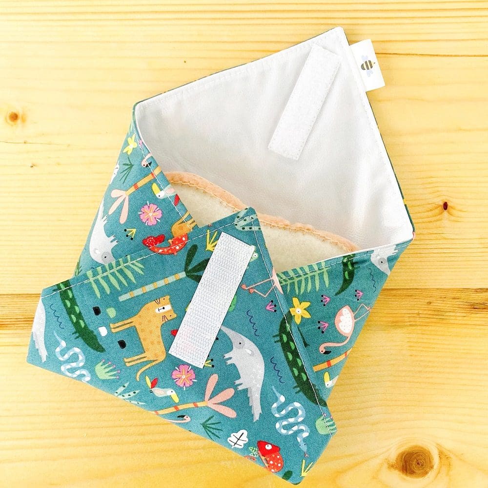 Eco Friendly Reusable Sandwich Wrap in Jungle Animals Print - Image 2