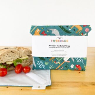 Eco Friendly Reusable Sandwich Wrap in Jungle Animals Print
