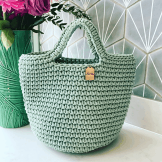 Sage Green Crochet Bag, Crochet Handbag