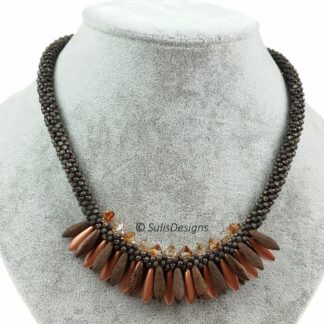 Handcrafted Brown and Copper Kumihimo Necklace