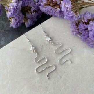 Silver Christmas Tree Earring with silver star