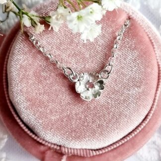 Handmade Silver Dainty Cherry Blossom Pendant