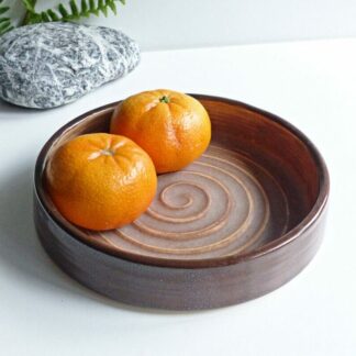 Small Ceramic Stoneware Plate Russet Woodland