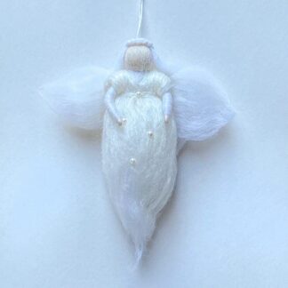 Needle felted snow white Christmas angel