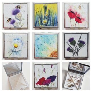 Floral Pill or Earring Boxes