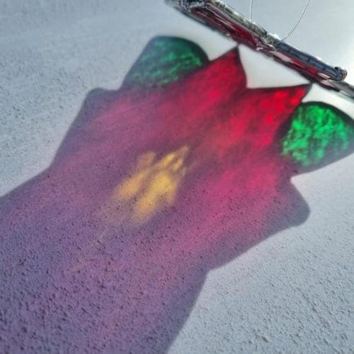 Stained Glass Christmas Poinsettia Suncatcher - Image 3