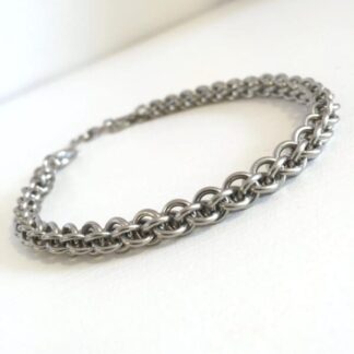 Sleek Stainless Steel Chainmail Bracelet for Men, Spiral JPL Designer Jewellery for him