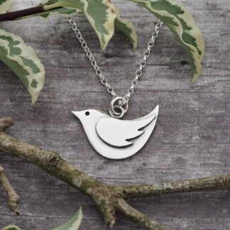 Sterling Silver Bird Pendant Necklace - Made By Fee