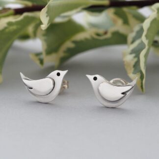 Dainty Sterling Silver Bird Stud Earrings - Gift for Women - Made By Fee