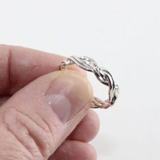 Sterling Silver Woven Band Ring with Twisted Wires